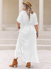 Plus Size Round Neck Half Sleeve Dress Trandify deal