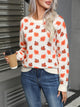 Angel Wings Maple Leaf Round Neck Long Sleeve Sweater Trandify Deal
