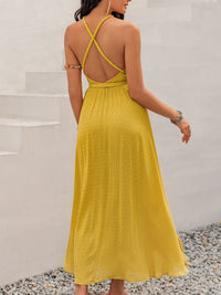 Swiss Dot Backless Sleeveless Maxi Dress Trandify Deal