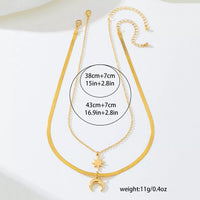 Dainty Moon and Star Necklace Set | 2-Piece Gold Celestial Jewelry
