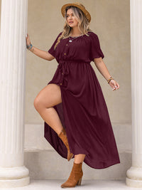 Plus Size Round Neck Half Sleeve Dress Trandify deal