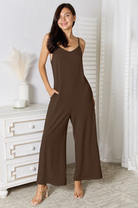 Basic Bae Full Size Spaghetti Strap V-Neck Jumpsuit Trandify deal