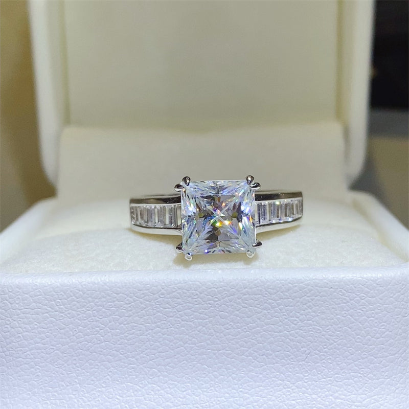 3 Carat Moissanite 925 Sterling Silver Square Shape Ring Trandify Deal