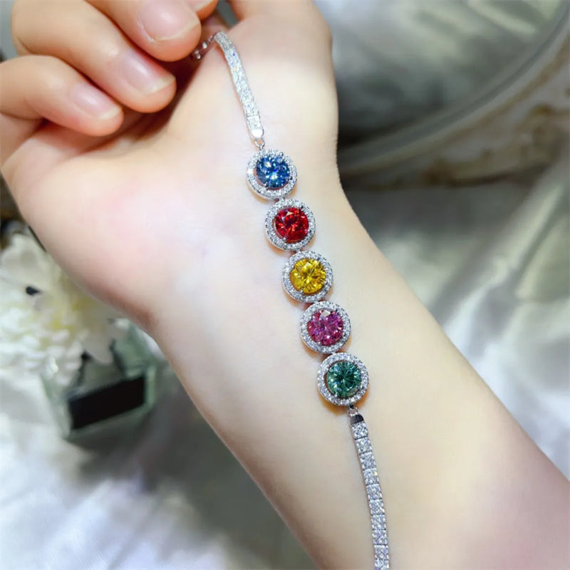 5 Carat Moissanite Sterling Silver Tennis Bracelet for Women – Sparkling Elegant Jewelry Gift