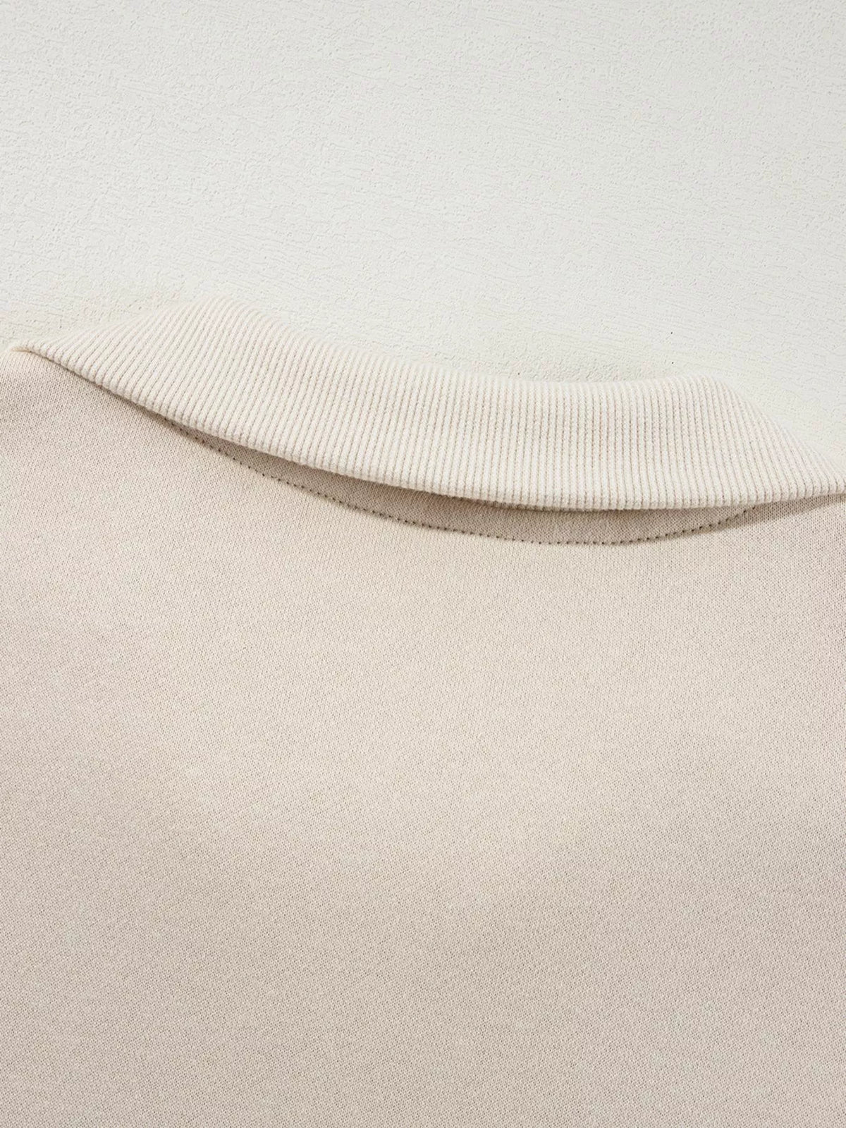 Women's Zip Up Jogger Set in Beige on model showing pockets