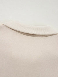 Women's Zip Up Jogger Set in Beige on model showing pockets