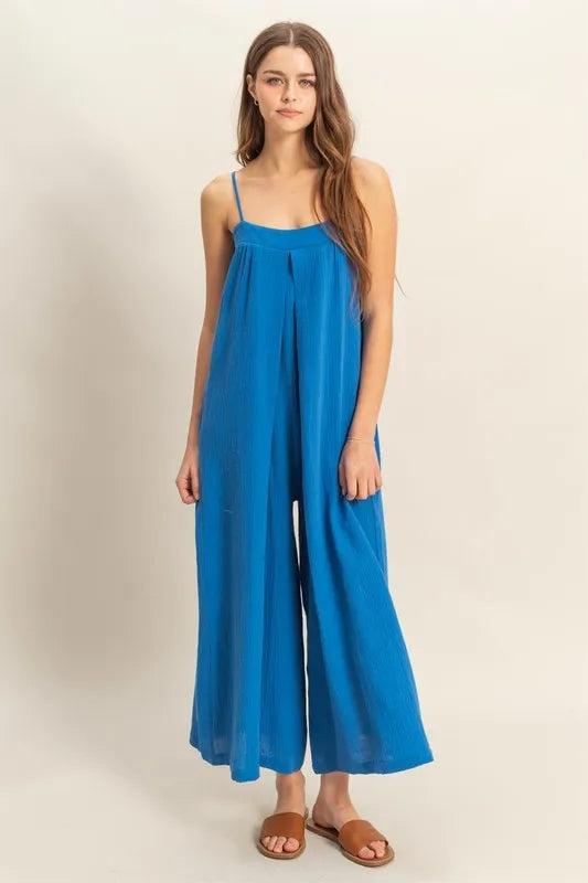 HYFVE Double Gauze Flowy Cami Jumpsuit for Women – Lightweight Summer Outfit
