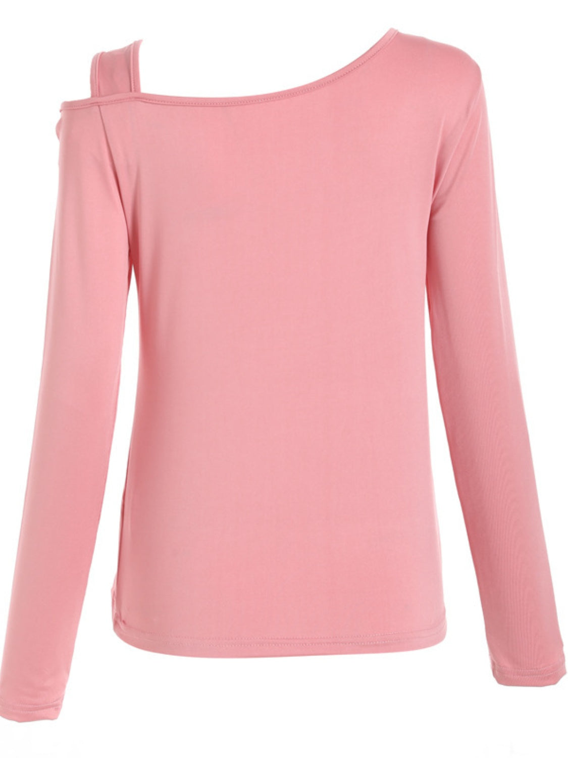Cutout Asymmetrical Neck Long Sleeve T-Shirt Trandify Deal