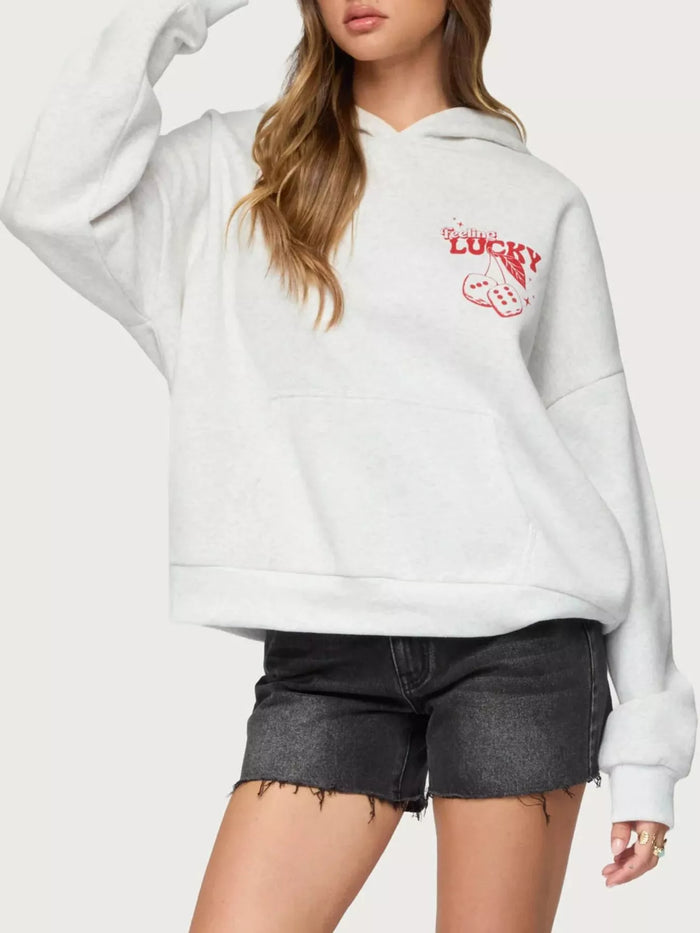 Women's Oversized Graphic Hoodie Drop Shoulder Sweatshirt