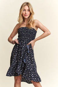 ADORA Smocked Floral Tube Dress with Pockets Trandify Deal