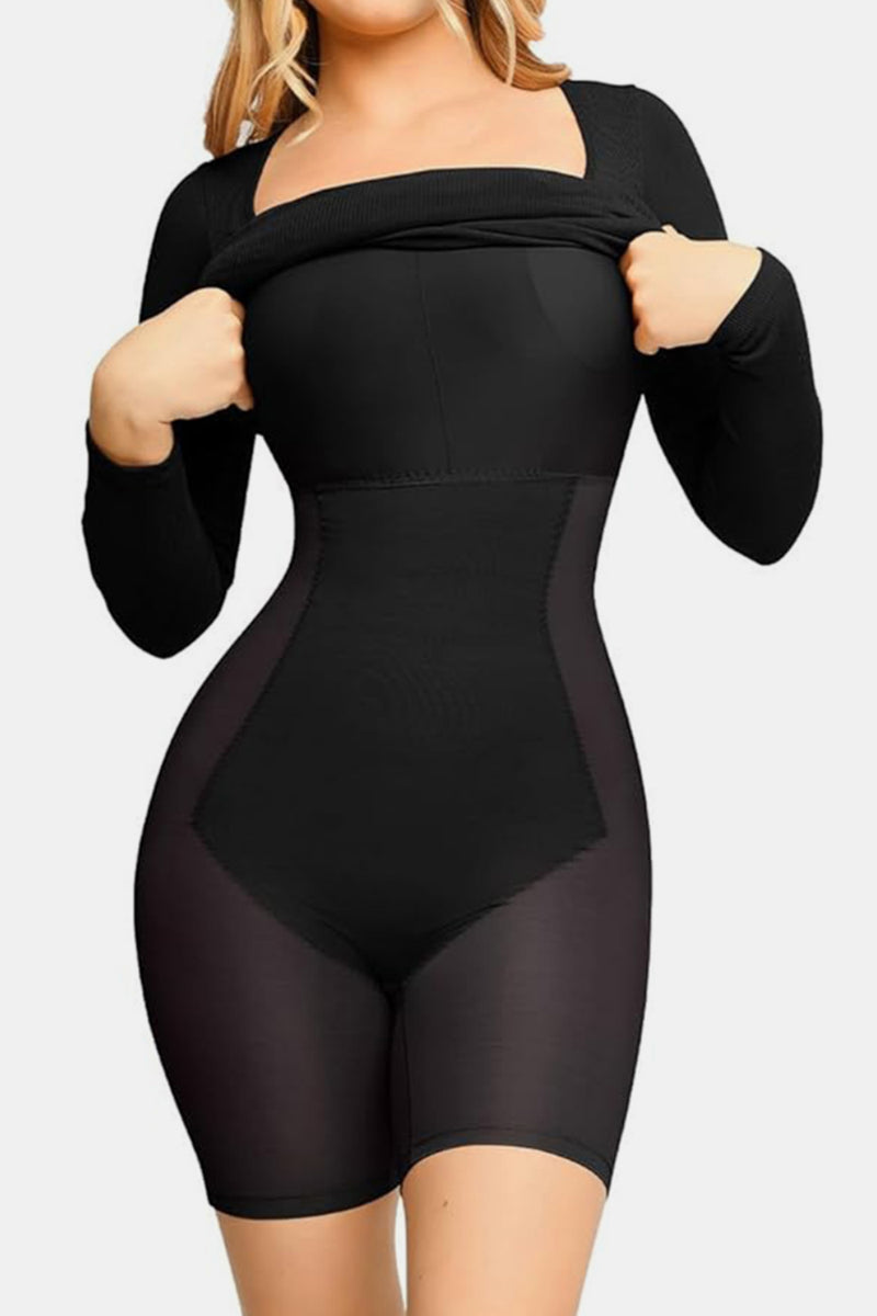 Women’s Tummy Control Bodycon Dress with Long Sleeves – Trandifydeal