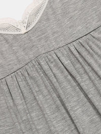 Lace Detail V-Neck Lounge Dress Trandify Deal