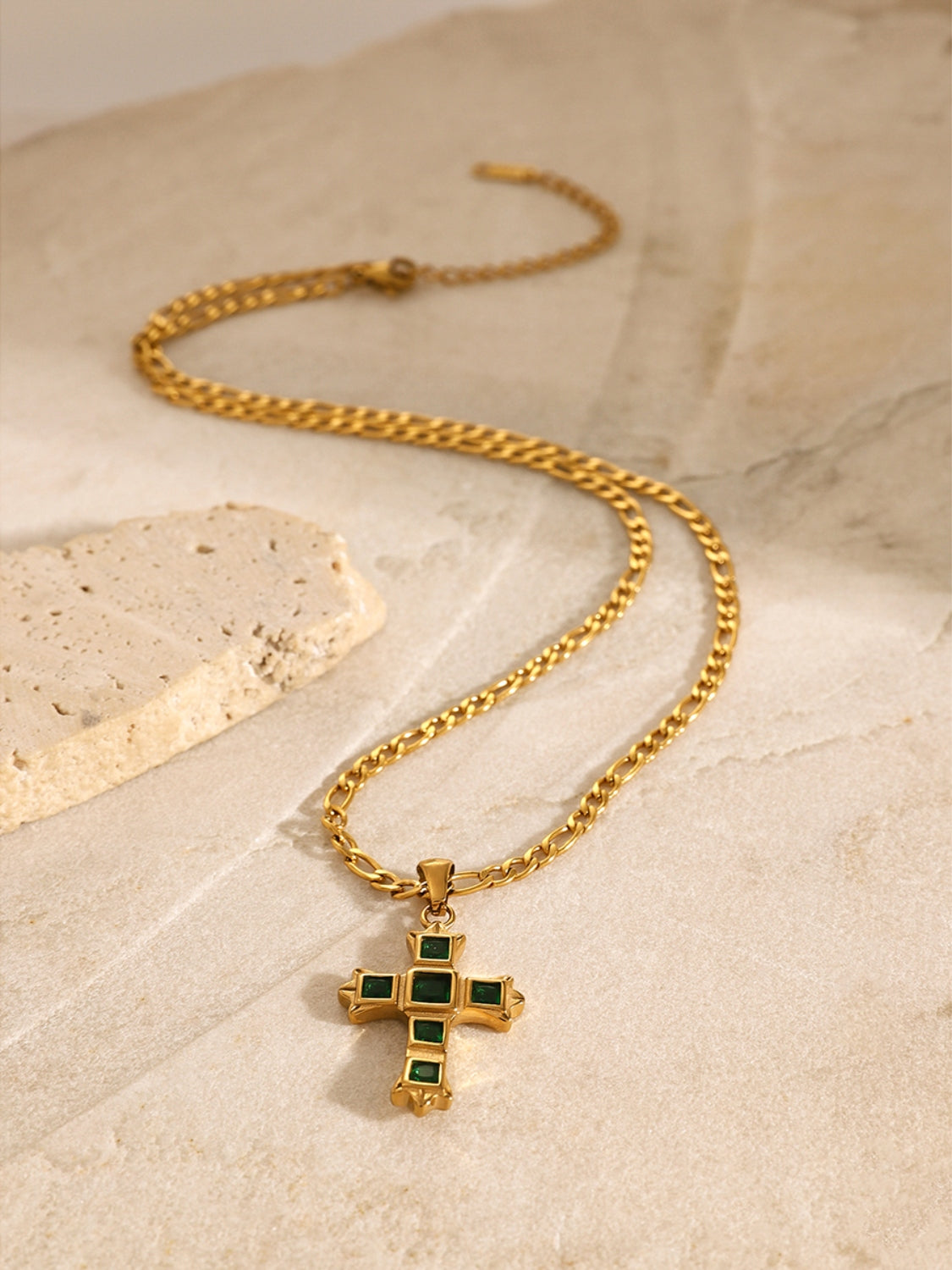 Stainless Steel Zircon Cross Pendant Necklace Trandify Deal