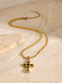 Stainless Steel Zircon Cross Pendant Necklace Trandify Deal