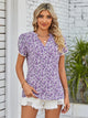 Double Take Floral Notched Neck Blouse Trandify deal