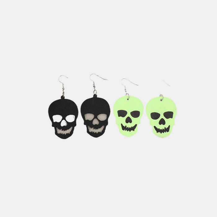2 Piece PU Leather Skull Dangle Earrings Trandify Deal