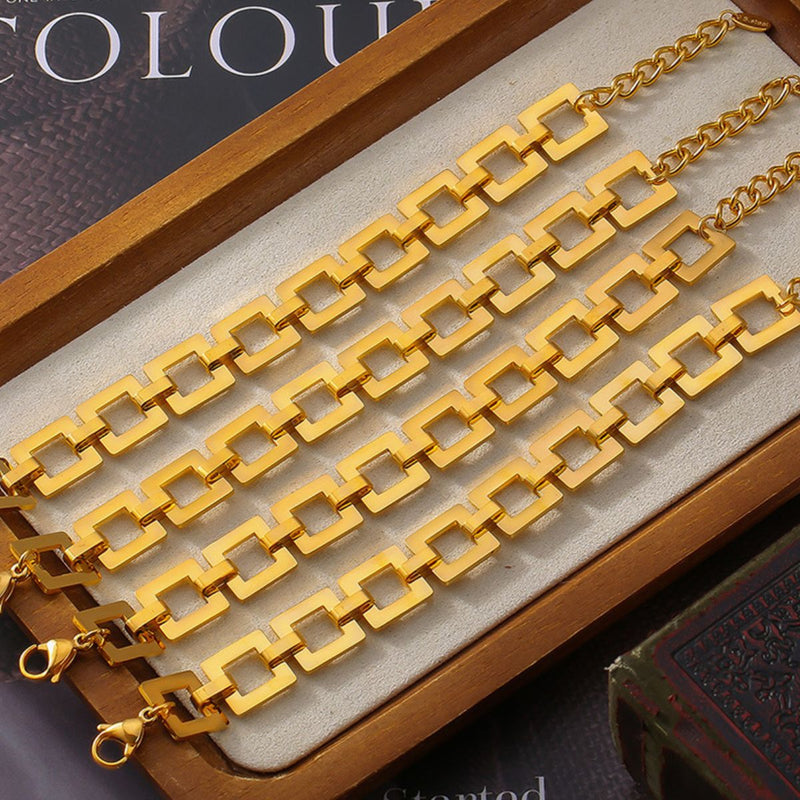 Titanium Steel Hollow Square Chain Bracelet Trandify Deal