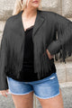 Plus Size Fringe Open Front Jacket Trandify deal
