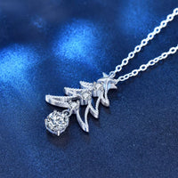 Christmas Tree Necklace Sterling Silver & Moissanite
