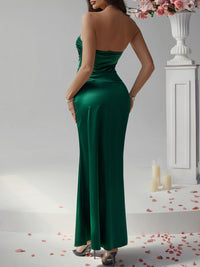 Women’s sexy ruched tube maxi dress for summer 2025 | TrandifyDeal USA