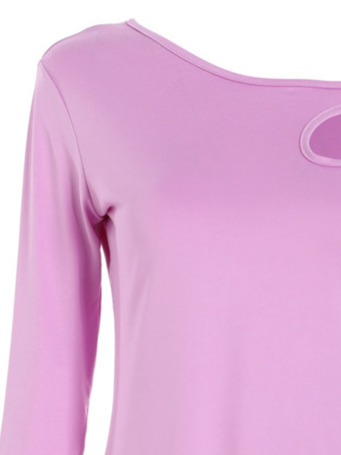 Cutout Asymmetrical Neck Long Sleeve T-Shirt Trandify Deal