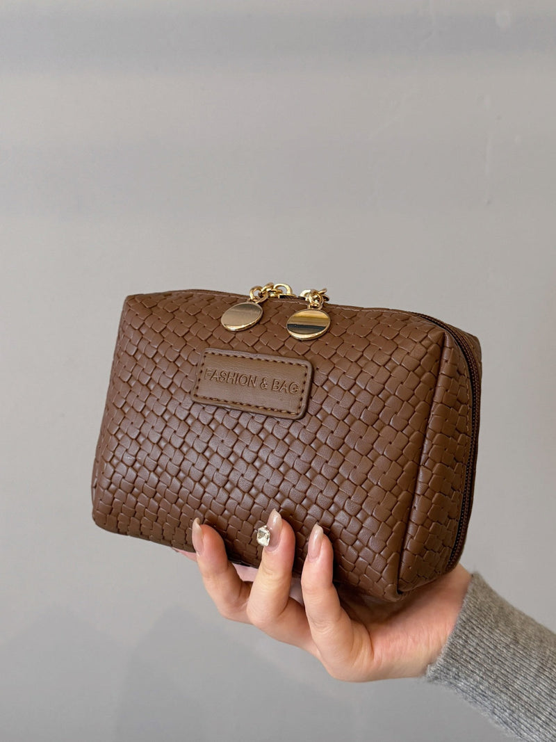 PU Leather Woven Clutch Trandify Deal
