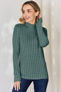 Basic Bae Full Size Ribbed Mock Neck Long Sleeve T-Shirt Trandify Deal