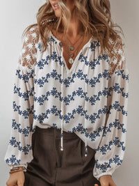 Elegant women's tie neck blouse in viscose