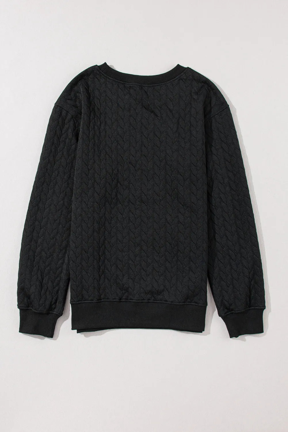 Full Size MERRY AND BRIGHT Cable Knit Pullover Sweatshirt Trandify Deal