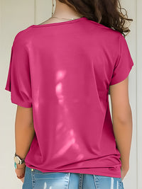 Asymmetrical Neck Short Sleeve T-Shirt Trandify Deal