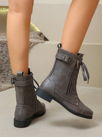 PU Leather Lace-Up Boots Trandify deal