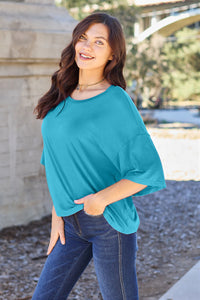 Basic Bae Full Size Round Neck Drop Shoulder T-Shirt Trandify Deal