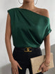 Ruched Single Shoulder Blouse Trandify deal