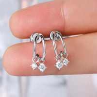 925 Sterling Silver Moissanite C-Hoop Earrings Trandify deal
