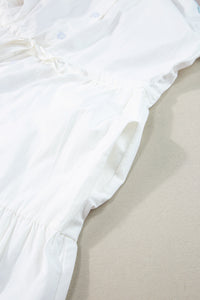 Contrast Trim Button Up Short Sleeve Dress Trandify Deal
