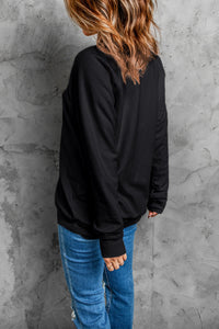 Letter Graphic Round Neck Long Sleeve Sweatshirt Trandify Deal