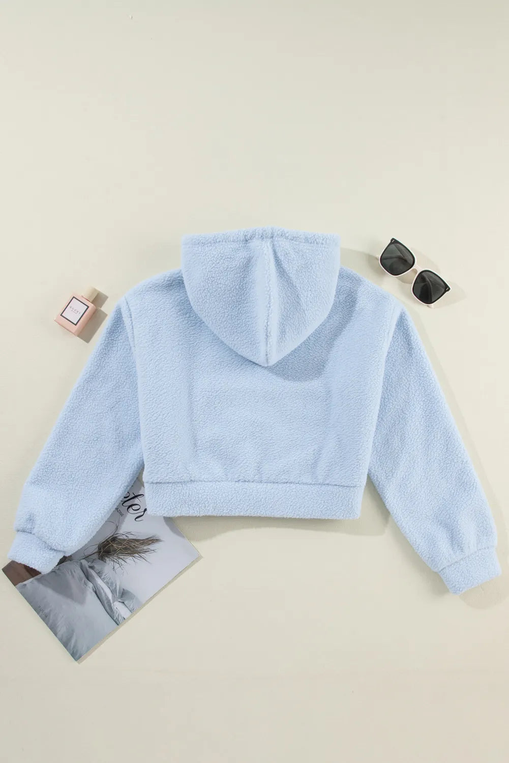 Drawstring Zip Up Long Sleeve Hoodie Trandify Deal