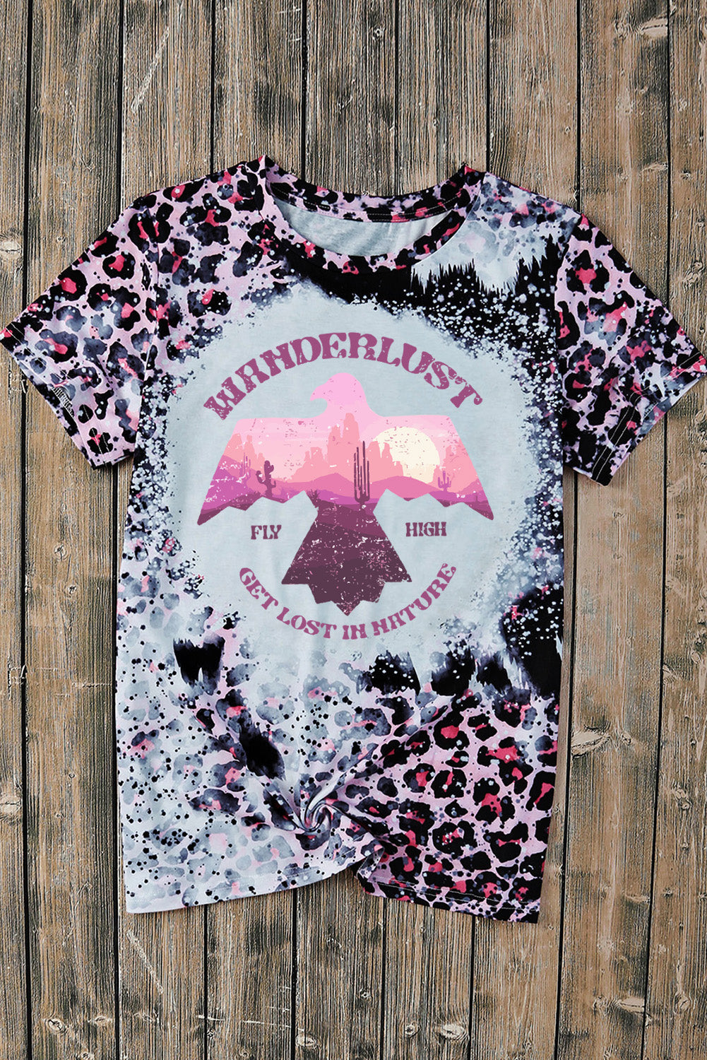 Leopard Round Neck Short Sleeve T-Shirt Trandify deal