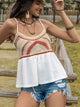 Openwork Peplum Scoop Neck Cami Trandify deal