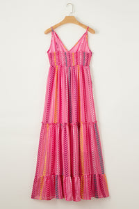 Printed Surplice Maxi Cami Dress - Trandify Deal