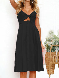 Cutout Smocked Sweetheart Neck Cami Dress Trandify deal