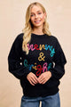 BiBi Tinsel Christmas Sweater | Embroidered Holiday Wear
