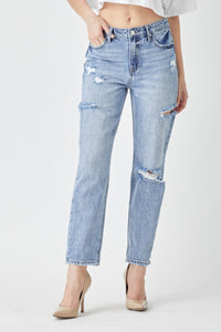 RISEN Distressed Slim Cropped Jeans Trandify deal