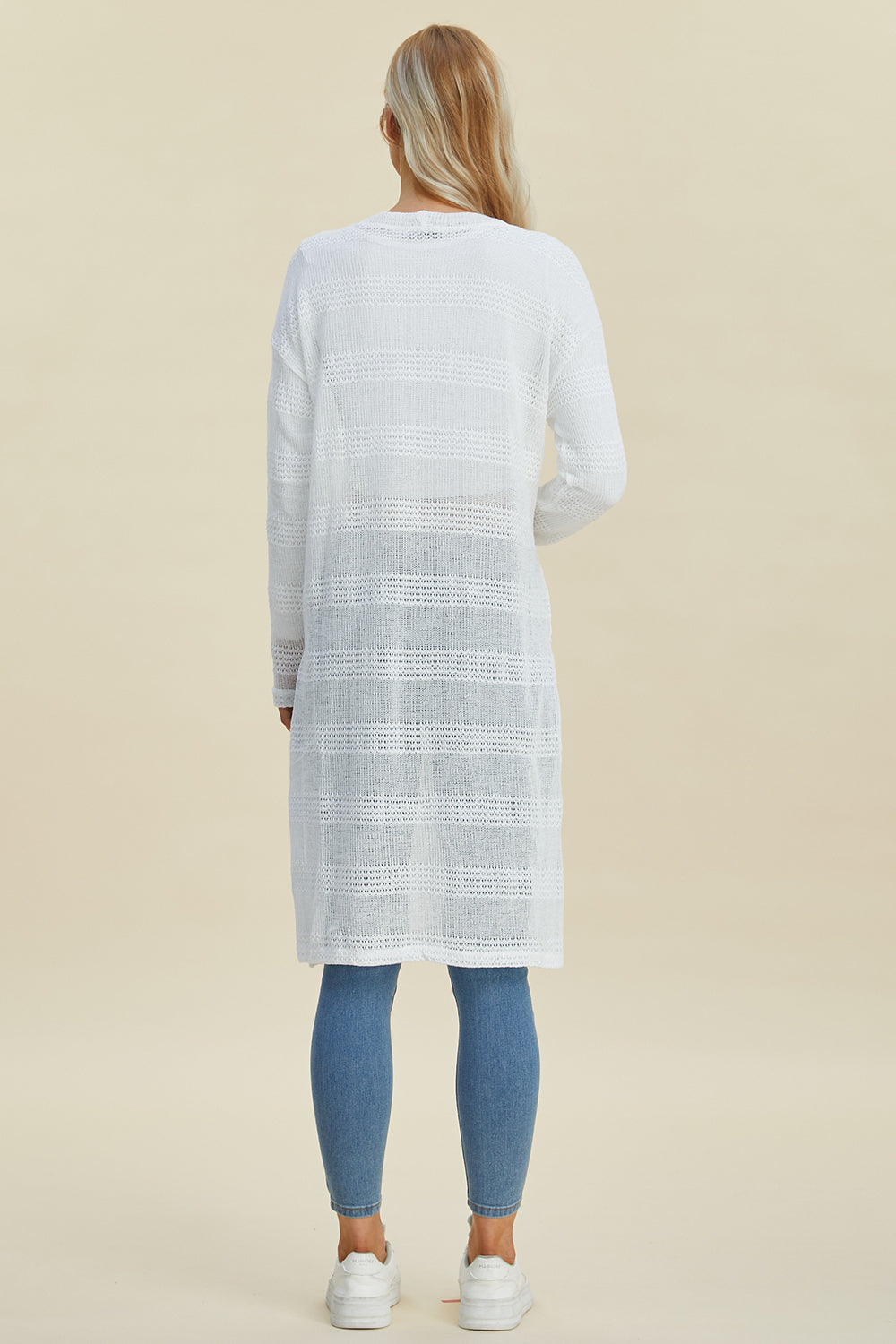 Double Take Full Size Open Front Longline Cardigan Trandify deal