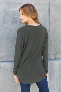 Basic Bae Full Size Round Neck Dropped Shoulder T-Shirt Trandify Deal