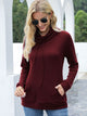 Drawstring Mock Neck Raglan Sleeve T-Shirt Trandify deal