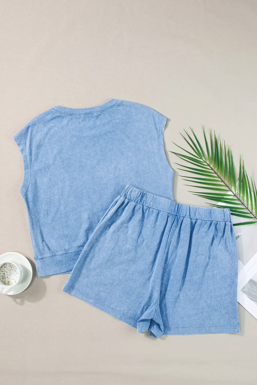 Round Neck Short Sleeve Top and Shorts Set Trandify Deal