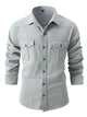 Men’s Plus Size Long Sleeve Button-Up Shirt – Classic Fit for Office & Casual Wear