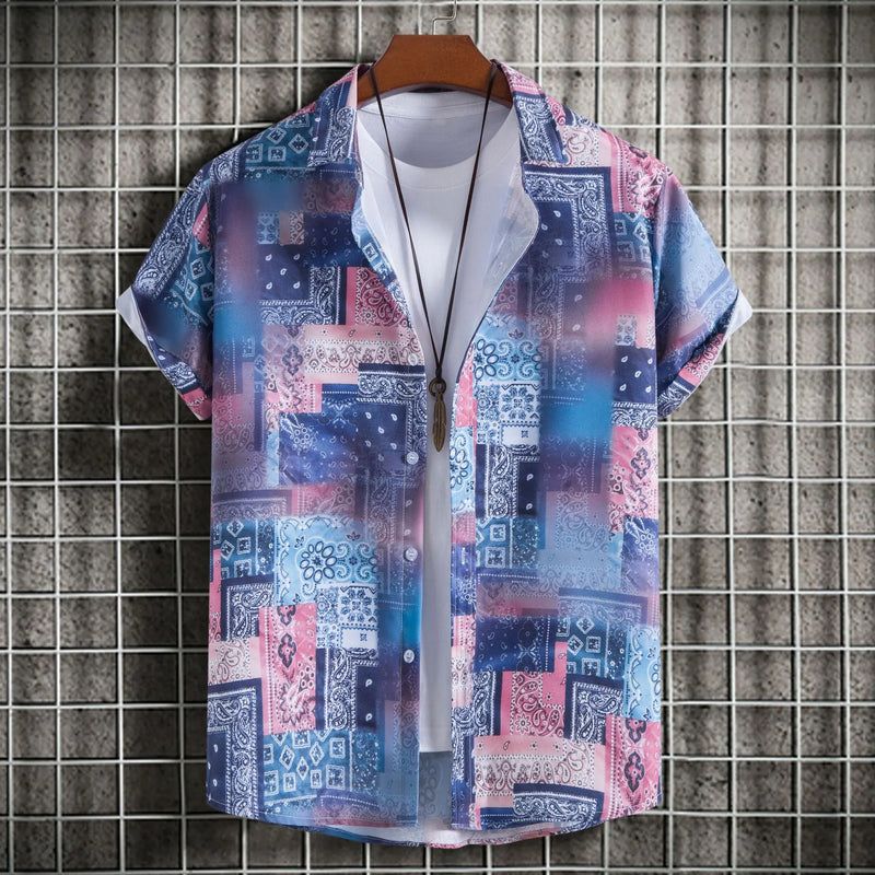 Trendy Plus Size Tropical Shirt for Men - Breathable Vacation Beachwear for Big & Tall