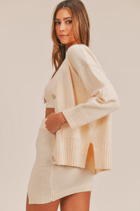 MABLE 3 Pieces Sweater Set with Crop Cami, Mini Skirt, Cardigan Trandify Deal
